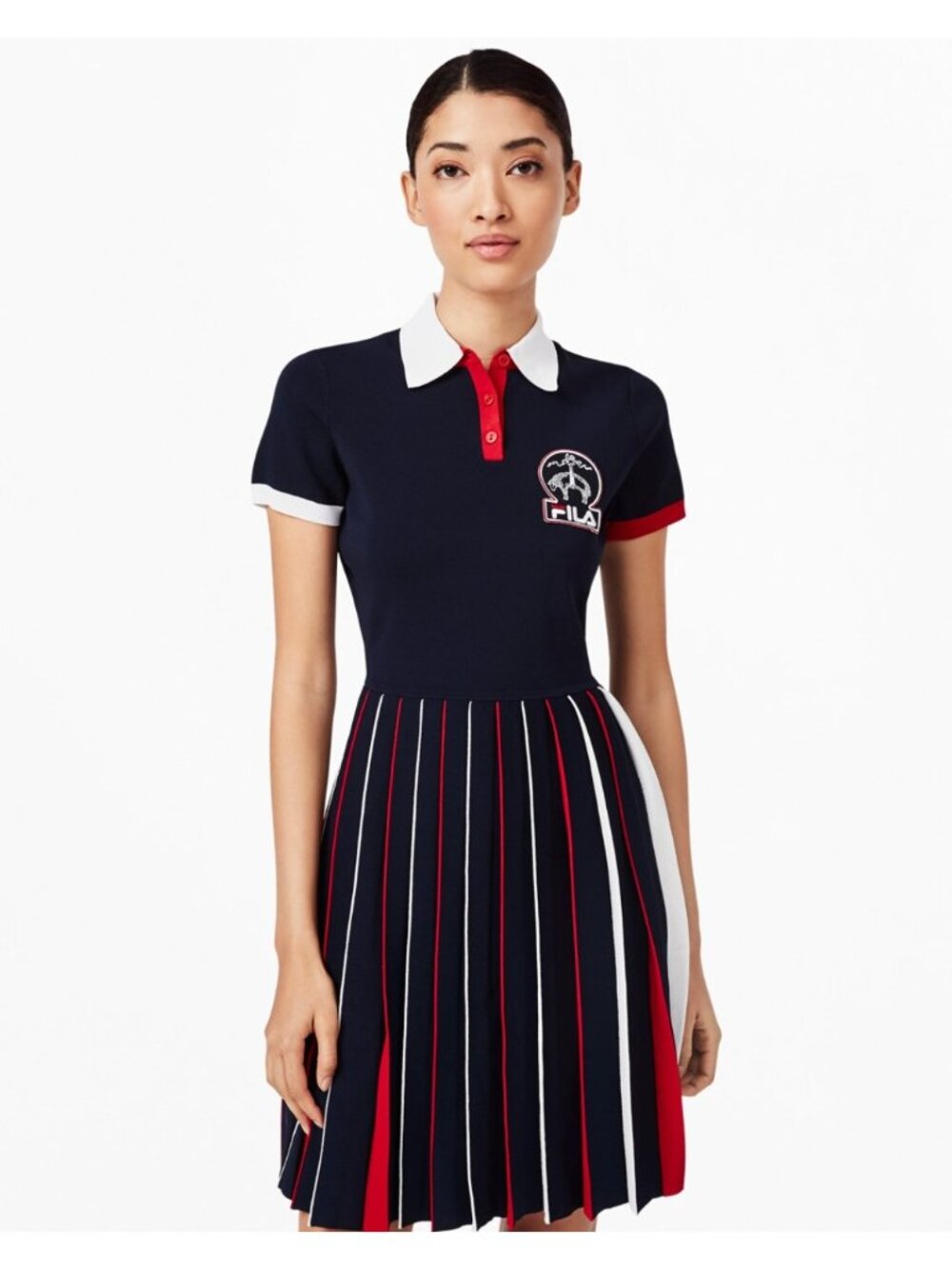 Fila X Brooks Brothers Red White Blue Rally Sweater Dress, Size Large